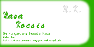 masa kocsis business card